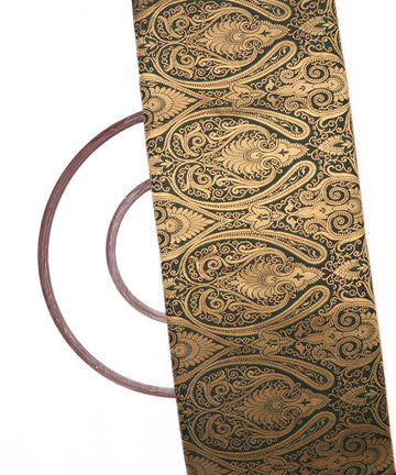 Forest Green Colour Paisley Pattern Banarasi Brocade Silk Fabric